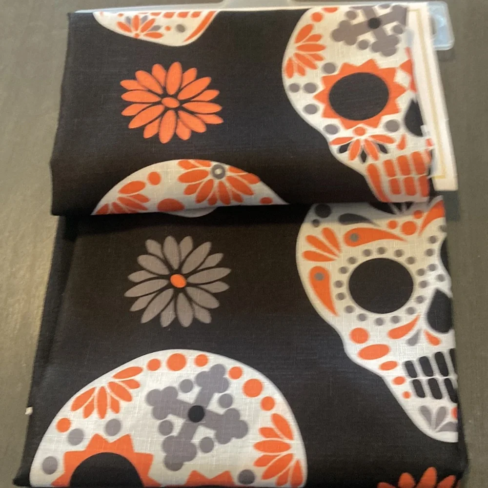 Deborah Connolly Sugar skull Halloween shower curtain set